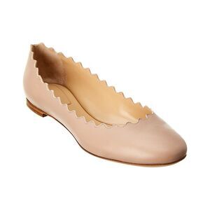 Chloé Lauren Scalloped Leather Ballerina Flat